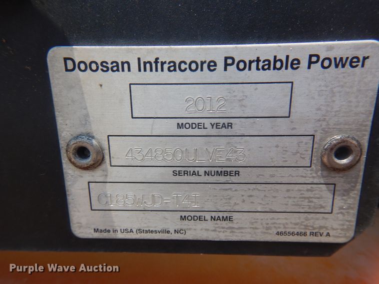 image for item ED9799 2012 Doosan  air compressor