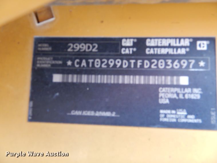 image for item HC9180 2018 Caterpillar 299D2  tracked skid steer loader