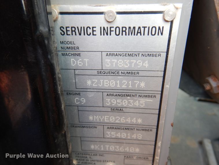 image for item IN9805 2013 Caterpillar D6T LGP  dozer