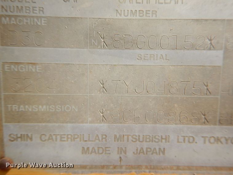 image for item IR9030 1993 Caterpillar D3C  dozer