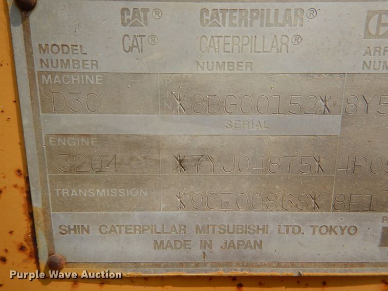 image for item IR9030 1993 Caterpillar D3C  dozer