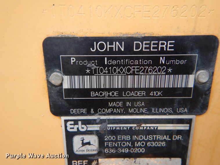 image for item JI9509 2015 John Deere 410K  backhoe