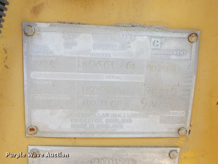 image for item KD9388 1992 Caterpillar 436 Series II  backhoe