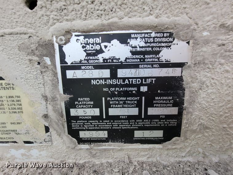 image for item KD9389 1994 Ford F450 Super Duty  bucket truck