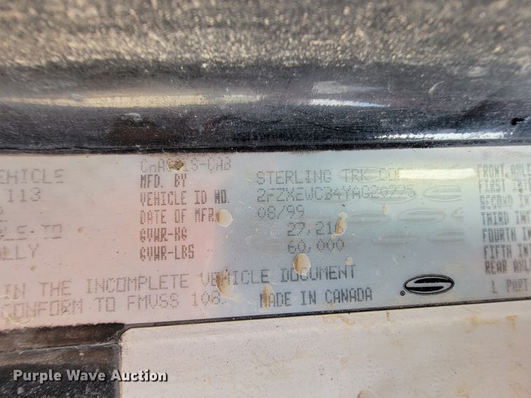 image for item KD9409 2000 Sterling LT9500  dump truck