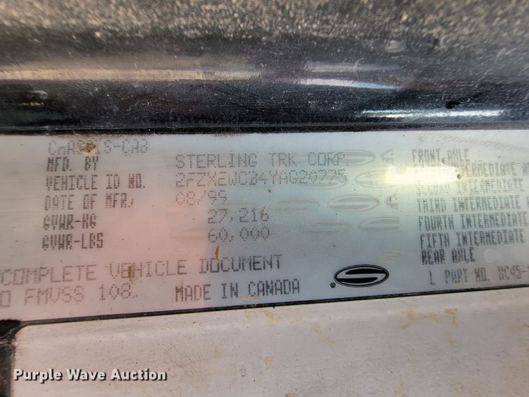 image for item KD9409 2000 Sterling LT9500  dump truck