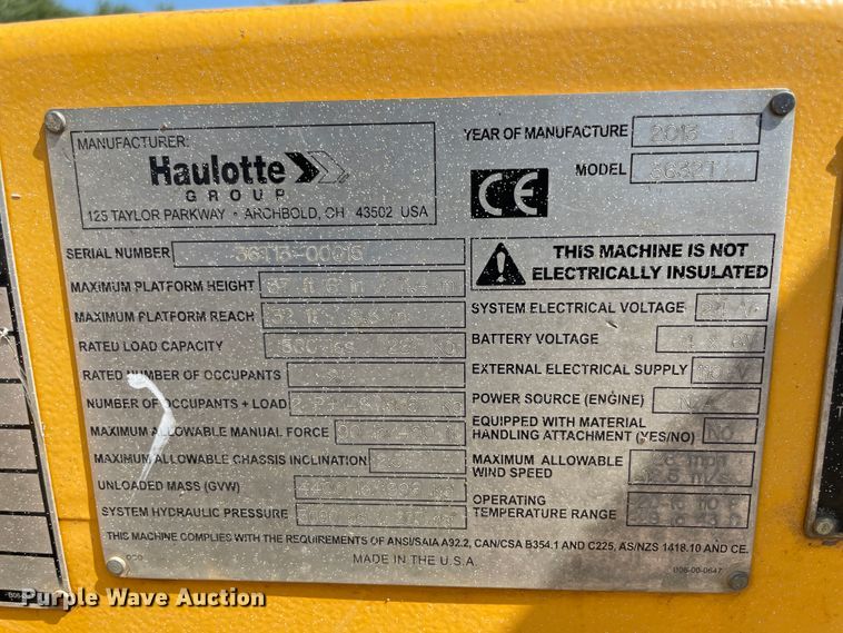 image for item KK9539 2013 Haulotte 3632T  boom lift