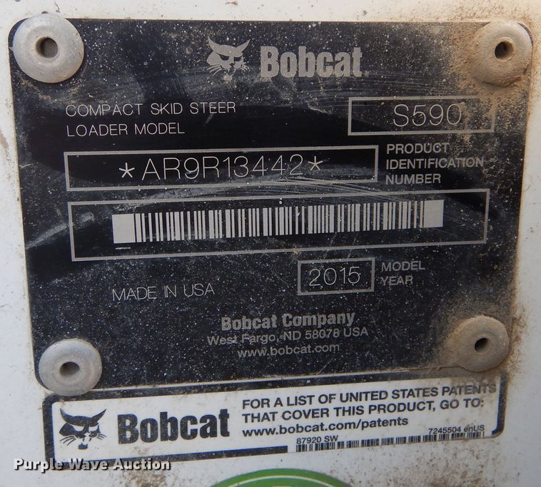 image for item KV9225 2015 Bobcat S590  skid steer loader