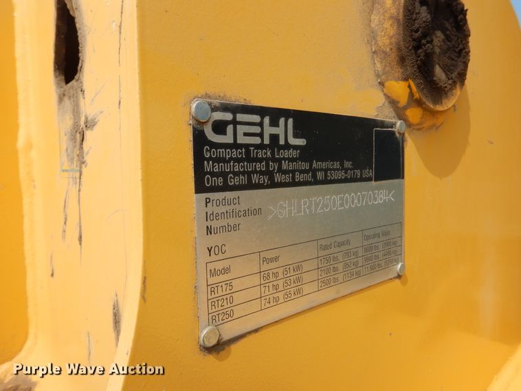 image for item KV9240 Gehl RT250  tracked skid steer loader