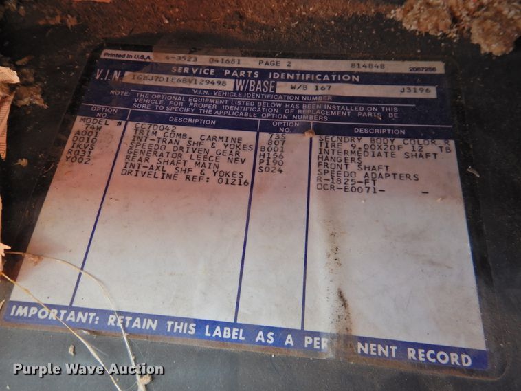 image for item DK2417 1981 Chevrolet C7D042  pumper fire truck