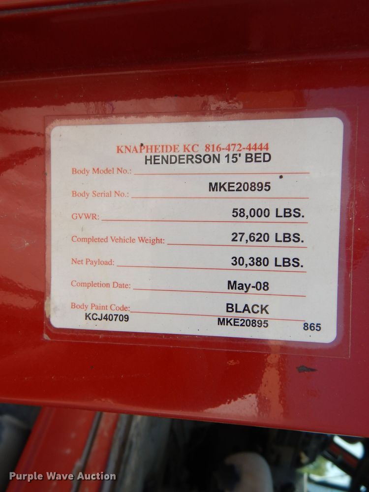 image for item DM1289 2008 Sterling L9500  dump truck