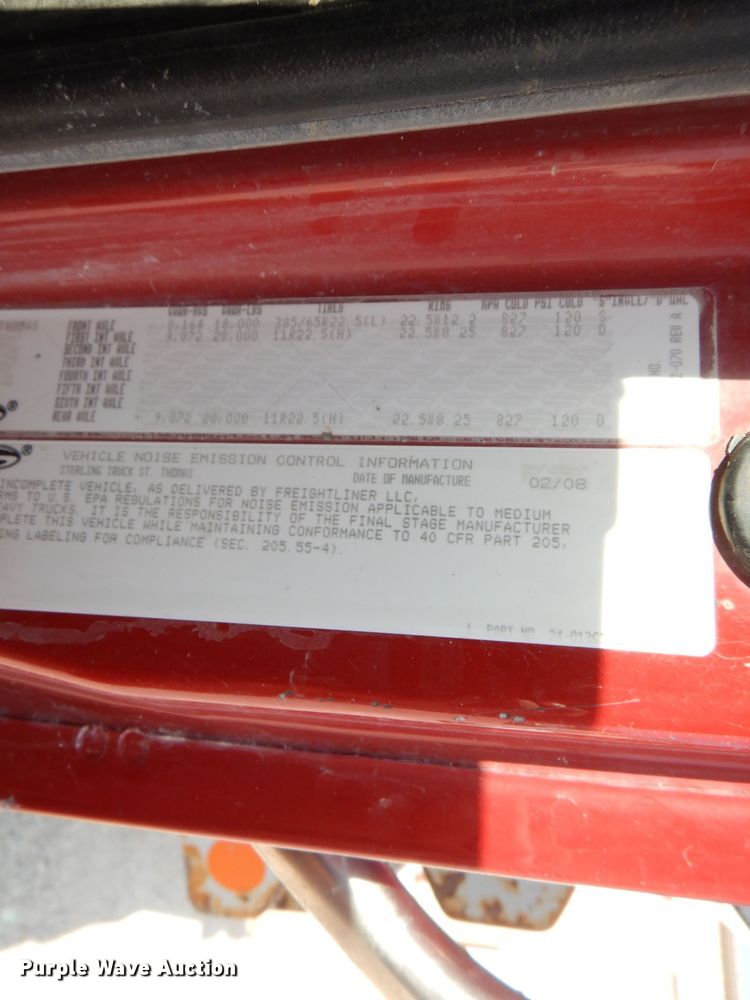 image for item DM1289 2008 Sterling L9500  dump truck