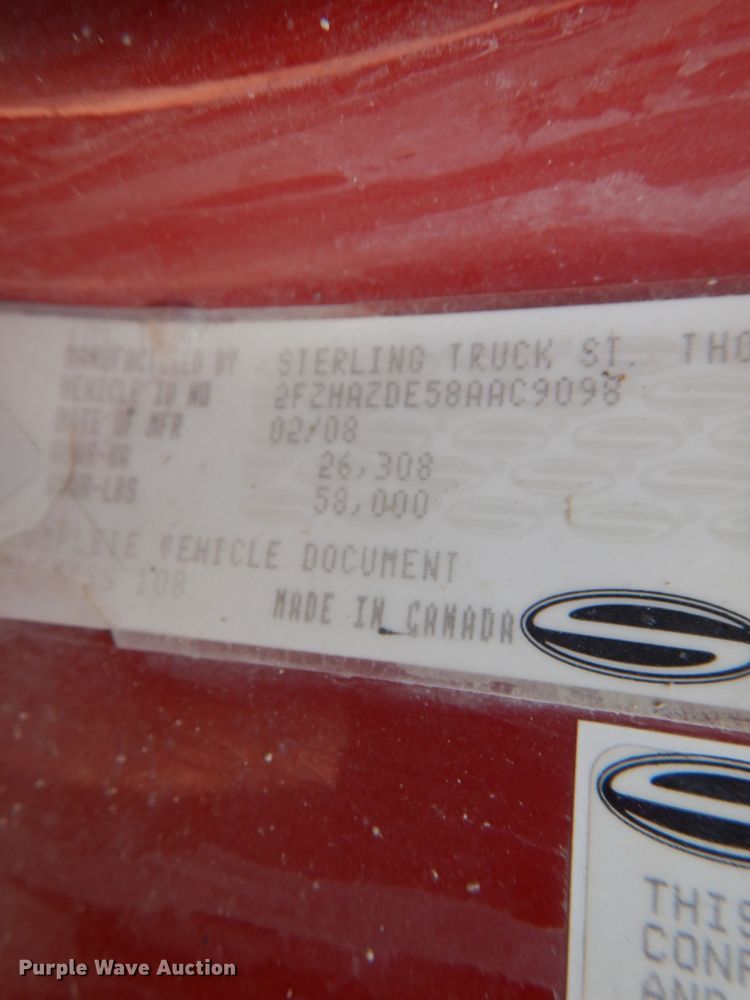 image for item DM1289 2008 Sterling L9500  dump truck