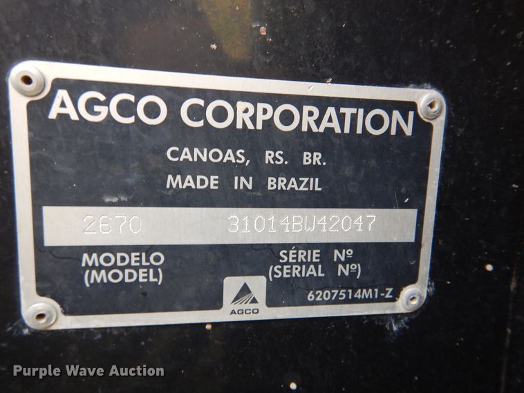 image for item DM6372 2011 Massey Ferguson 2670 HD Series  MFWD tractor