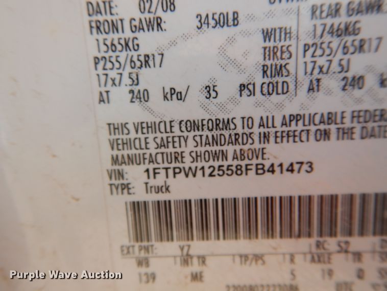 image for item DM6382 2008 Ford F150 XLT  SuperCrew pickup truck