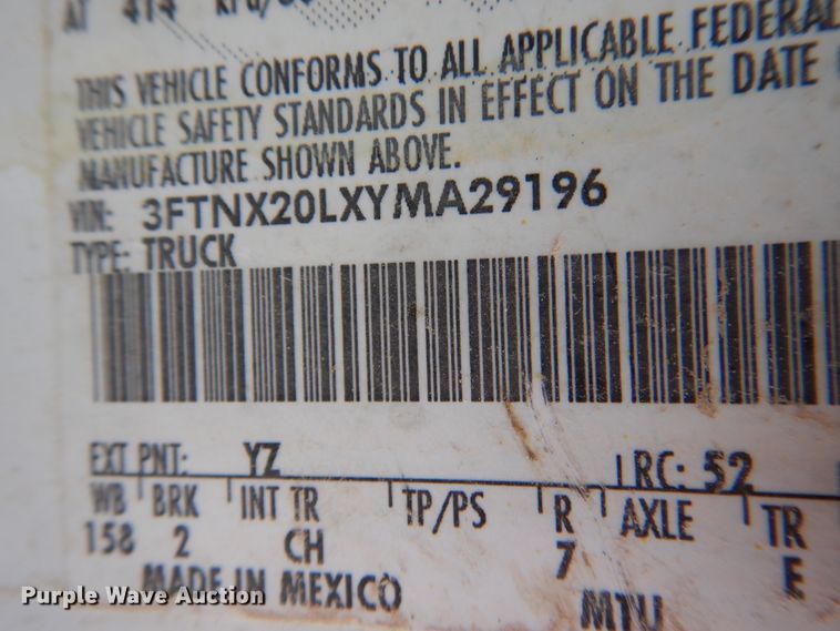 image for item DM6398 2000 Ford F250 Super Duty  SuperCab pickup truck