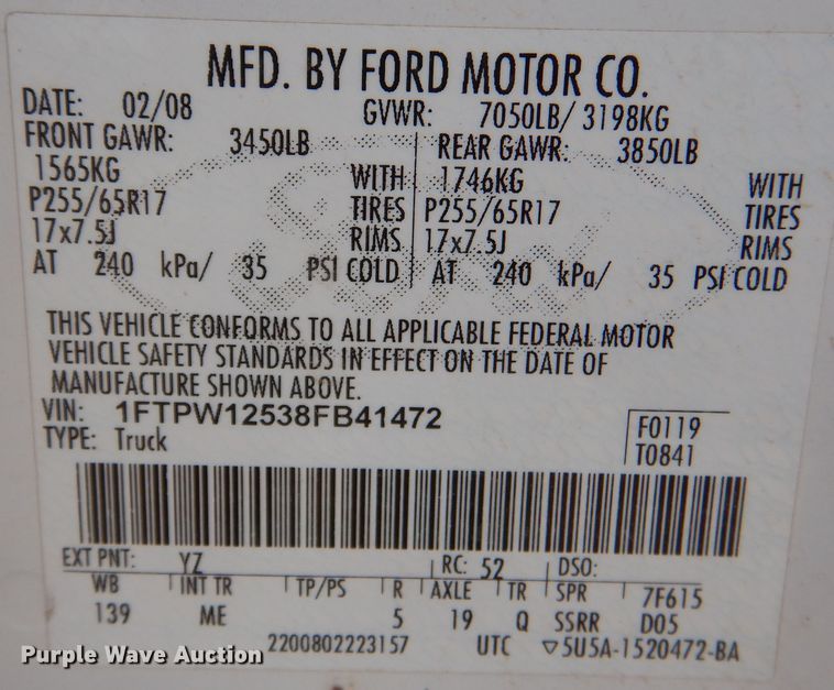 image for item DM6403 2008 Ford F150 XLT  SuperCab pickup truck