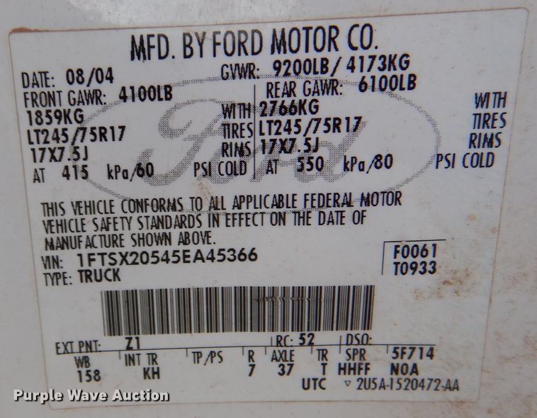 image for item DM6406 2005 Ford F250 Super Duty  SuperCab pickup truck