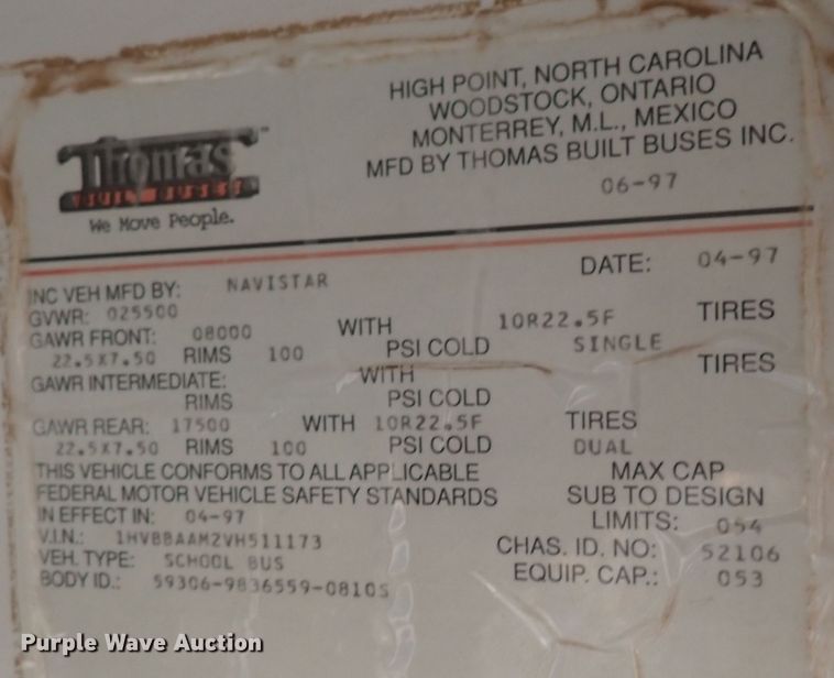 image for item DN1886 1997 International 3800  school bus