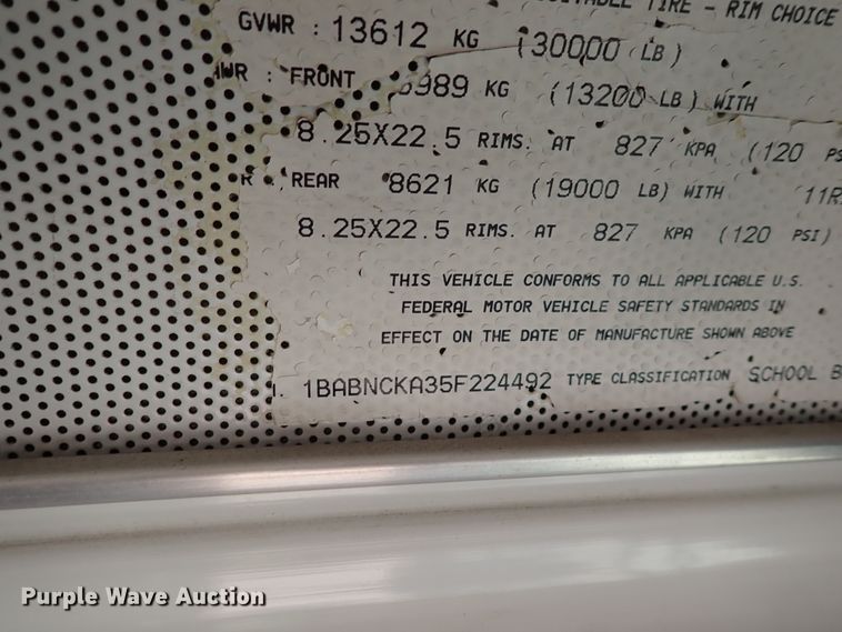 image for item DN1921 2005 Blue Bird All American  school bus