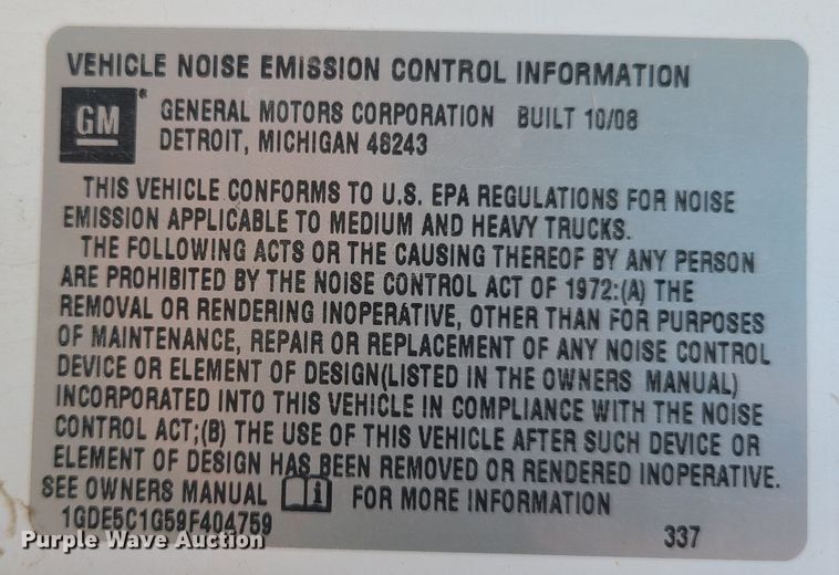 image for item ET9996 2009 GMC C5500  dump flatbed truck