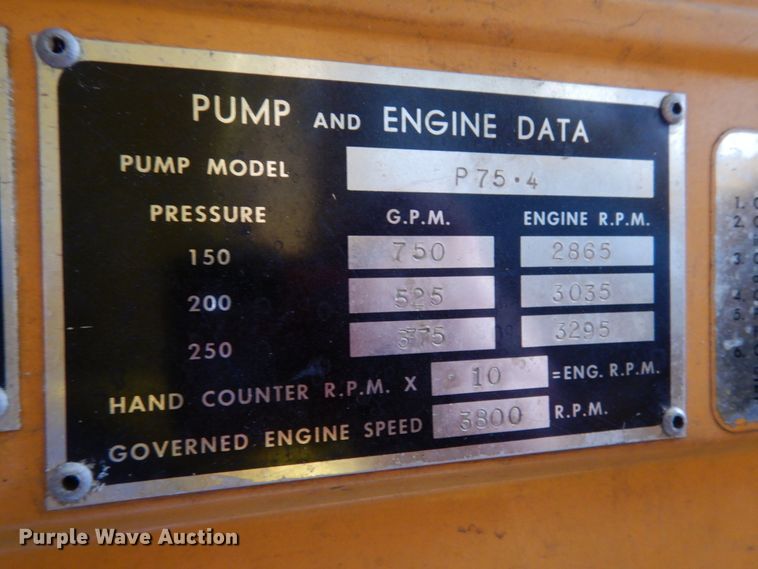 image for item II9681 1973 Ford 800  pumper fire truck