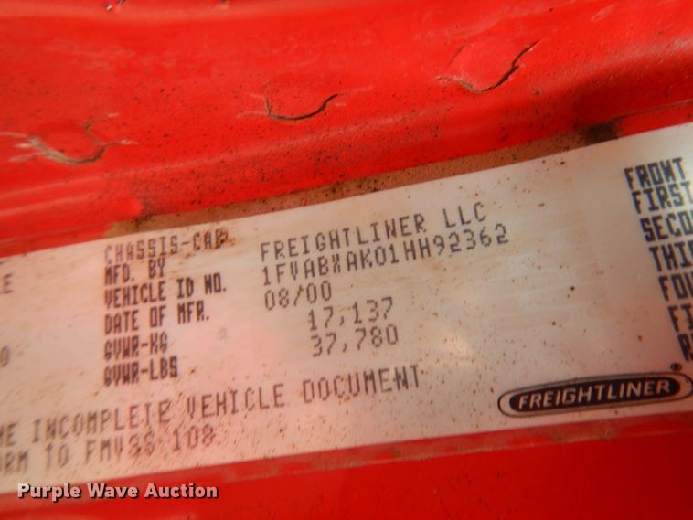 image for item IL9962 2001 Freightliner FL80  dump truck
