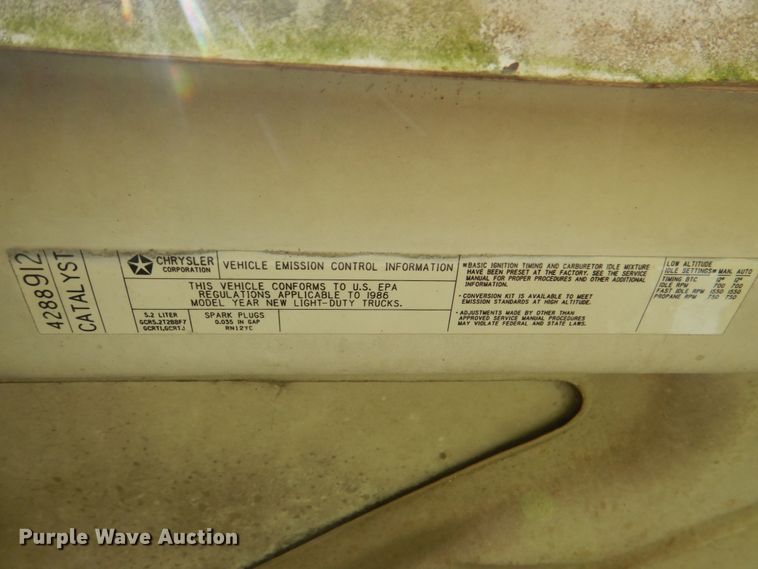 image for item IR9012 1986 Dodge Ram 150  pickup truck