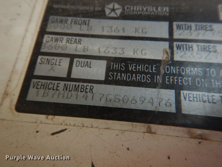 image for item IR9012 1986 Dodge Ram 150  pickup truck