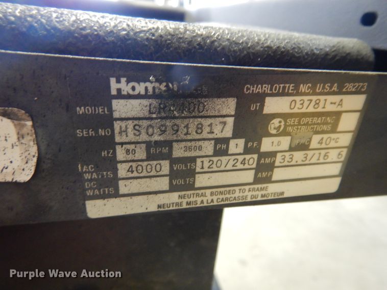 image for item JT9611 Homelight LR4400  generator