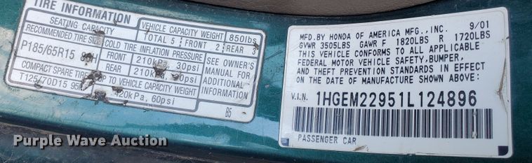 image for item KK9373 2011 Honda Civic