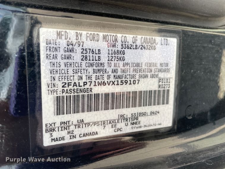 image for item KK9554 1997 Ford Crown Victoria Police Interceptor