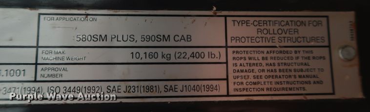 image for item KQ9792 2010 Case 590 Super M Series III  backhoe