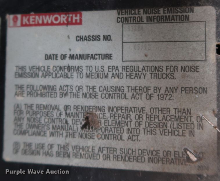 image for item KQ9795 1993 Kenworth T400  water truck