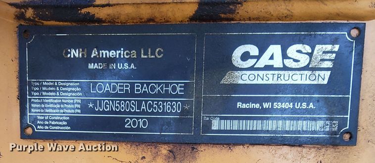 image for item KW9837 2009 Case 580 Super M  backhoe