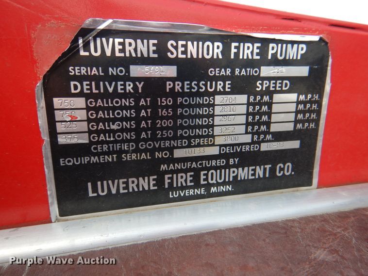 image for item KW9881 1983 Ford F800  pumper fire truck