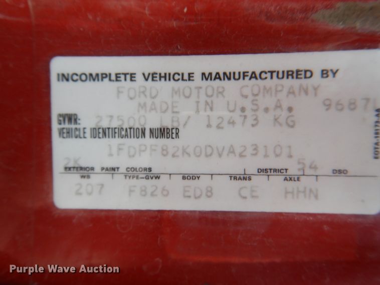 image for item KW9881 1983 Ford F800  pumper fire truck