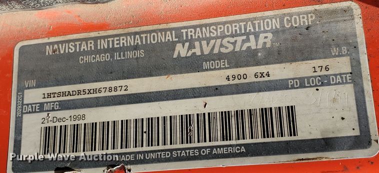 image for item KY9182 1999 International 4900  dump truck