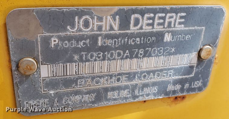 image for item KY9192 1992 John Deere 310D  backhoe