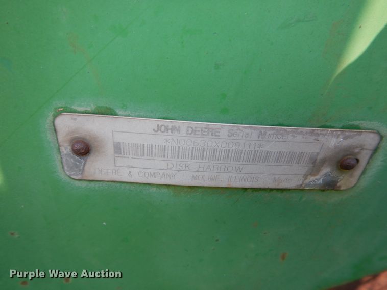 image for item DL0539 John Deere 630  tandem off-set disk