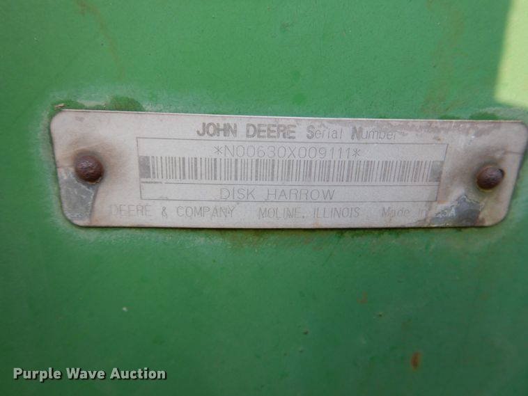 image for item DL0539 John Deere 630  tandem off-set disk