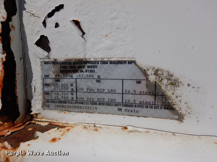 image for item DM1425 2008 Mauer  grain trailer