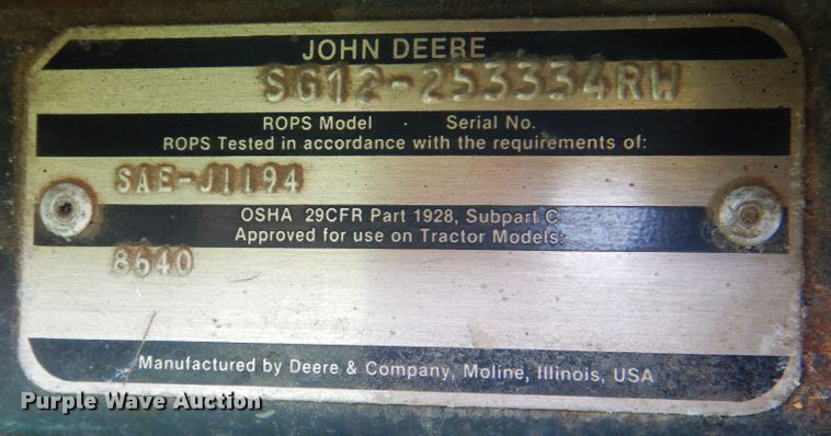 image for item DM3954 1981 John Deere 8640  4WD tractor