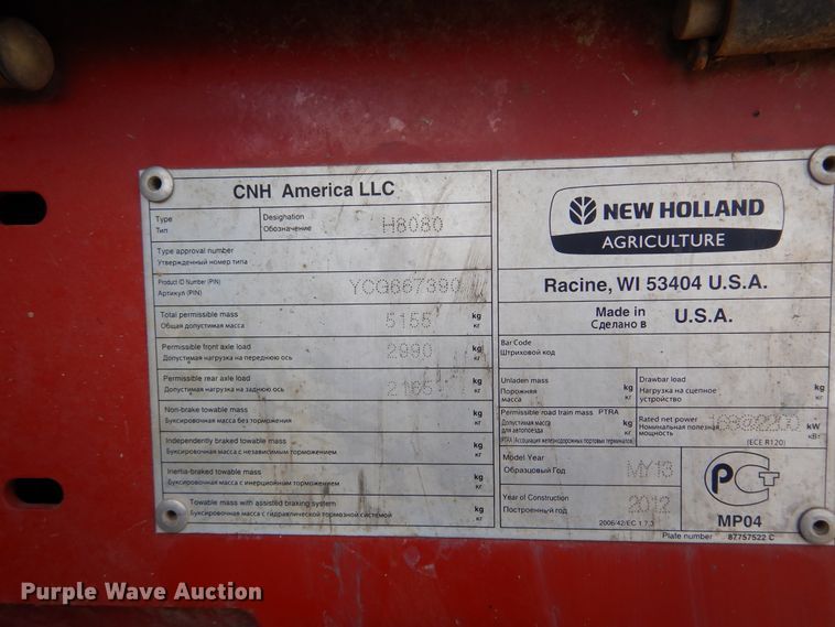 image for item DM6412 2013 New Holland H8080  windrower