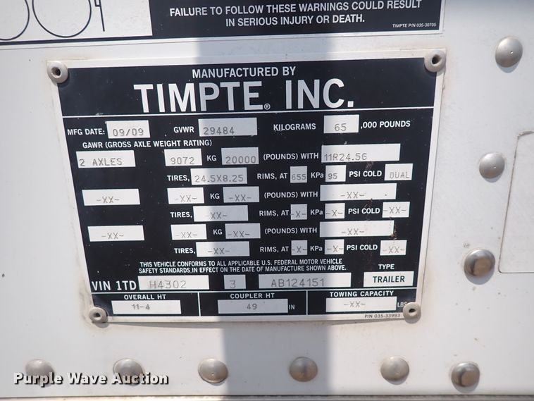 image for item DN1900 2010 Timpte Super Hopper  grain trailer