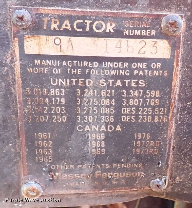 image for item IN9560 1979 Massey Ferguson 245  tractor