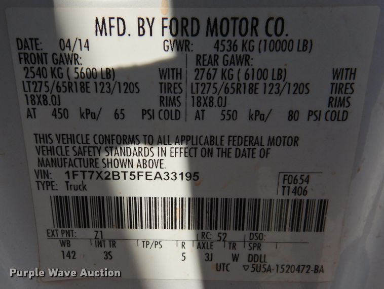 image for item DK2429 2015 Ford F250 Super Duty  SuperCab bale bed pickup truck