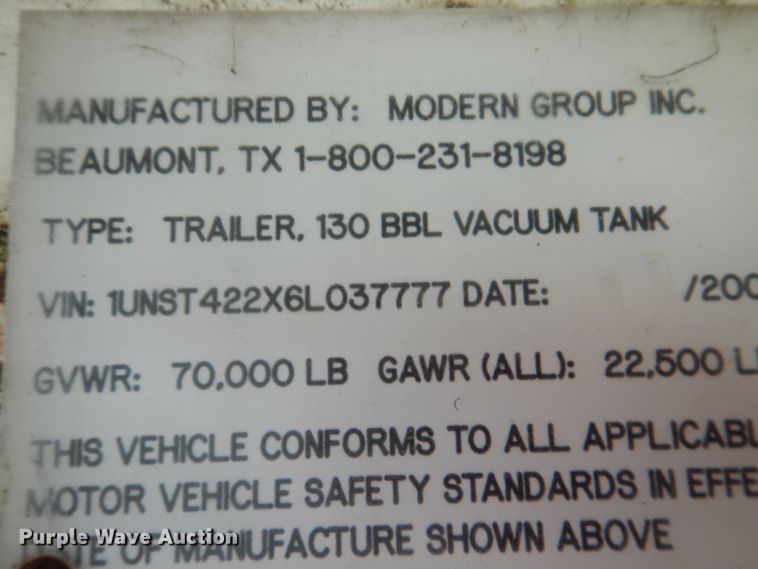 image for item DL0552 2006 Dragon  vacuum trailer