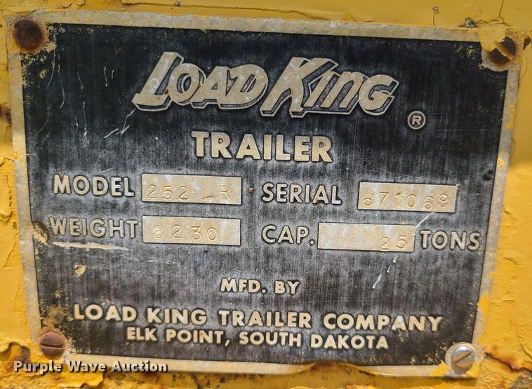 image for item IU9328 1967 Load King 252LR  drop deck equipment trailer