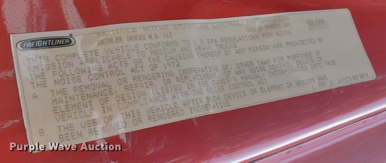 image for item KK9379 2013 Freightliner Cascadia 125  semi truck